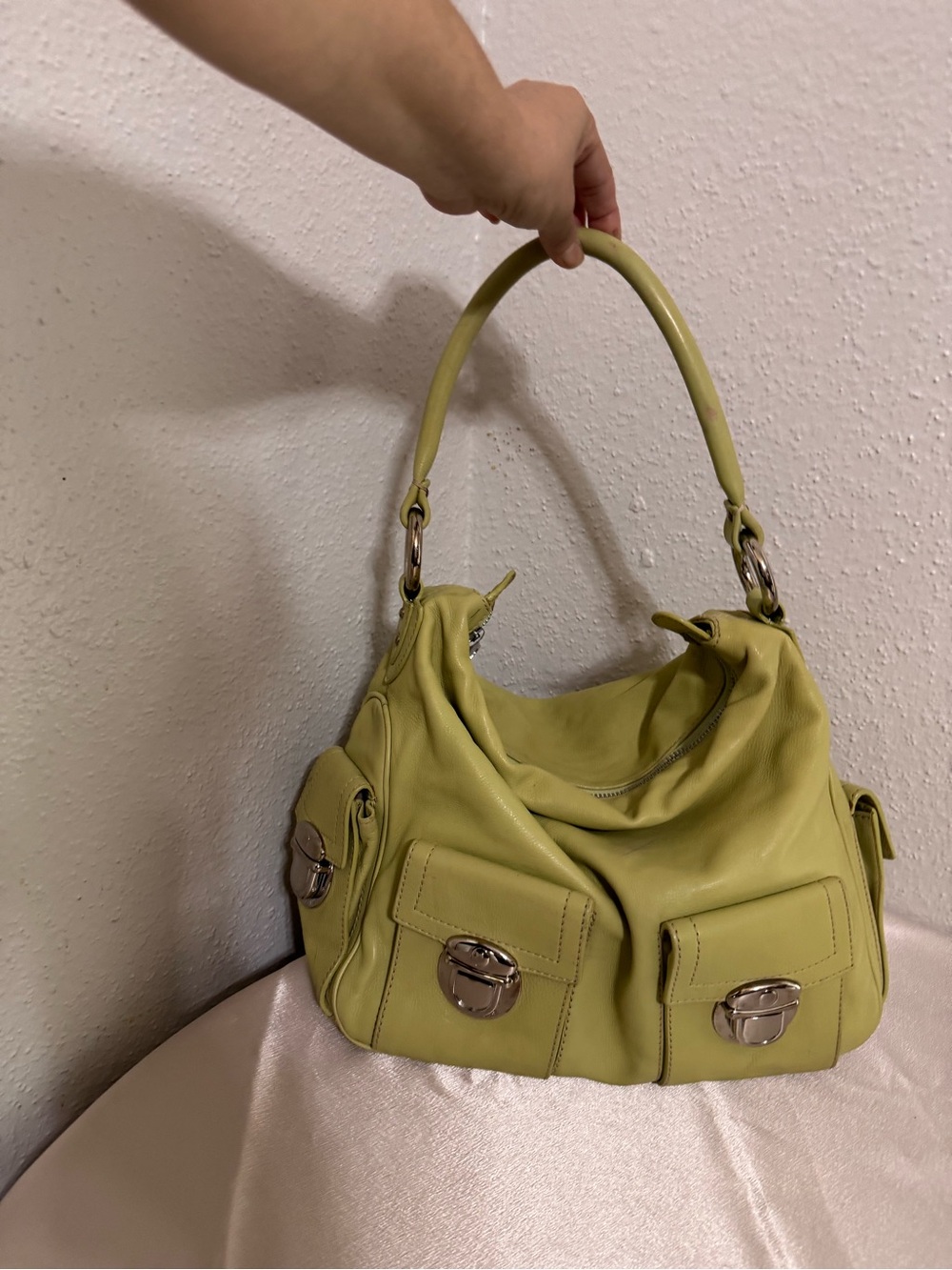Marc Jacobs Lime Green/ or Pistachio “Blake” Leather Shoulder Hobo Bag
